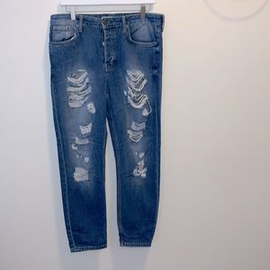 TopShop Moto Jeans ‘Hayden’ Distressed Size 30